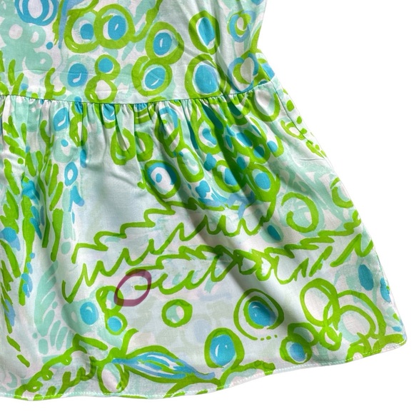 Lilly Pulitzer Alanna Off The Shoulder Dress Any Fin Possible beaded Tassels XXS - Picture 9 of 9